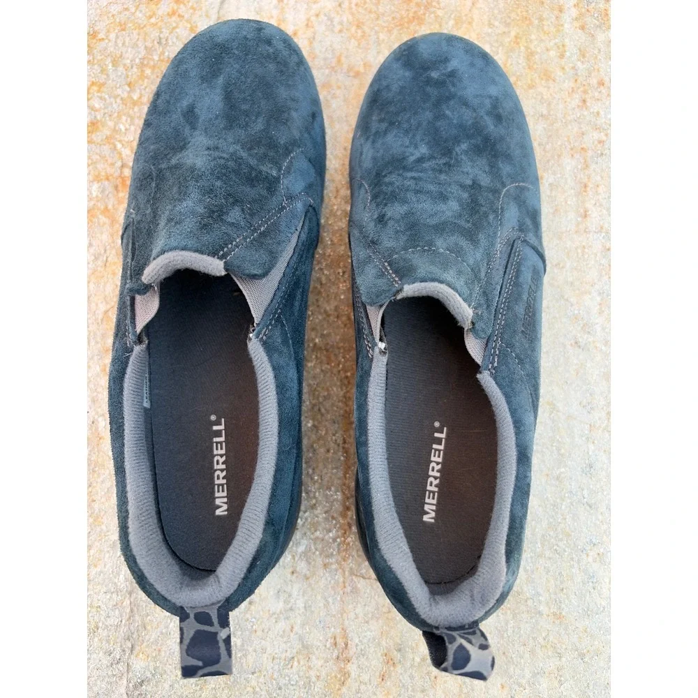 Merrell Jungle Moc Navy Blue Suede Leather Slip On Shoes J95637 Womens 6.5 M